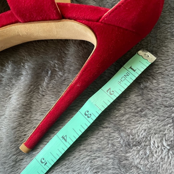 Barney’s New York Red Suede High Heel Sandals size 39.5 - Picture 9 of 10